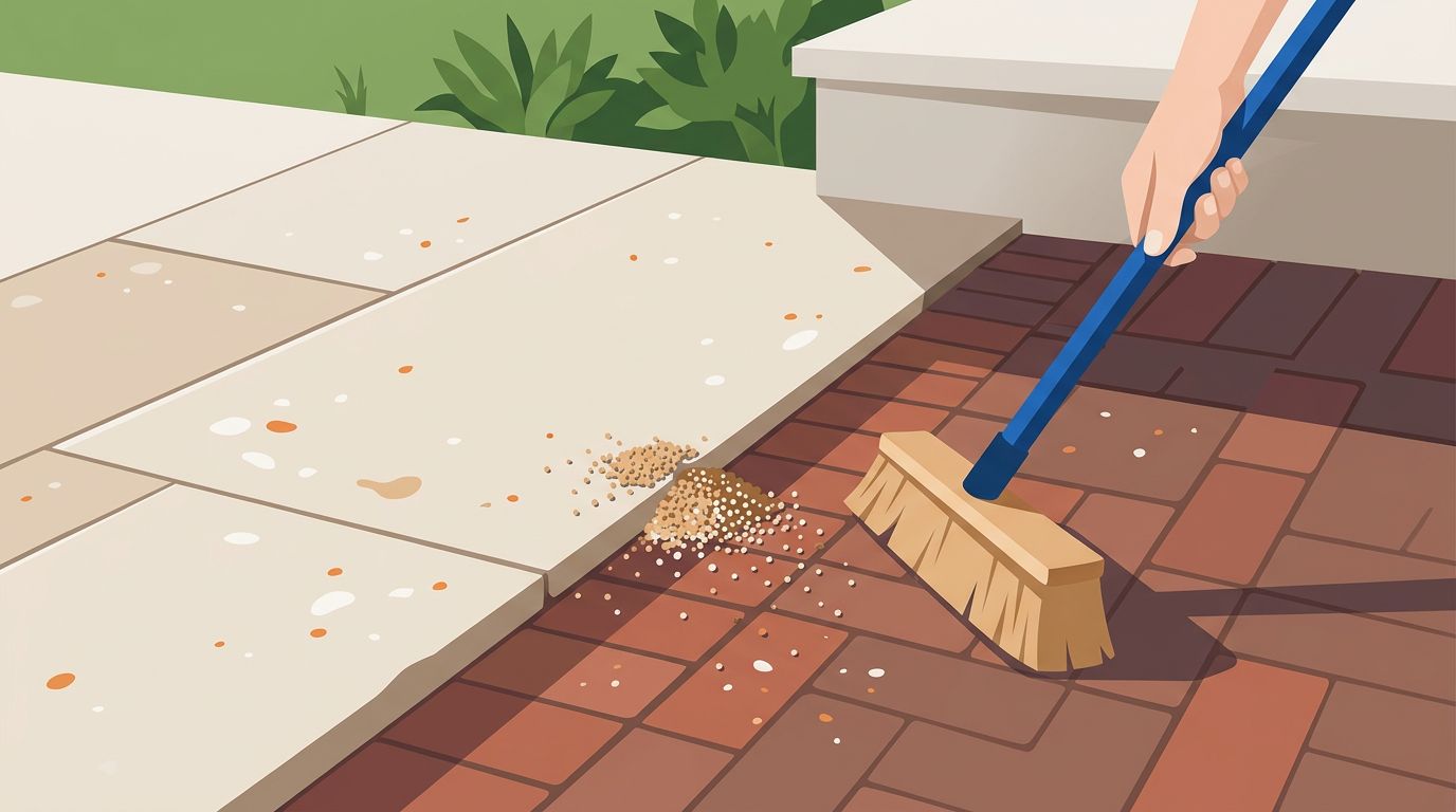 Fertilizer Burn on Travertine and Brick Surfaces