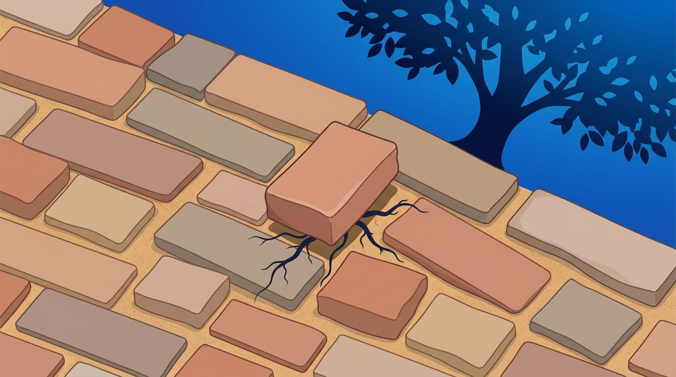 How Tree Roots Lift a Brick Walkway Over Time
