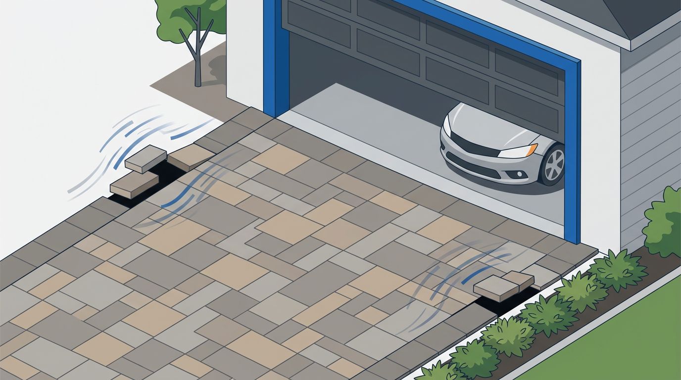 Why Paver Edge Spreading Starts at Garage Entrances