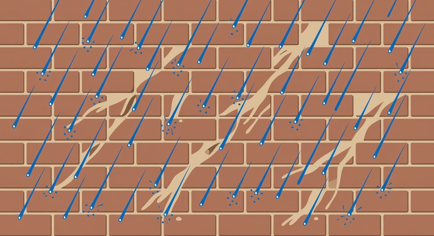 Joint sand lifespan gets shorter when heavy rain washes sand out from between brick pavers.