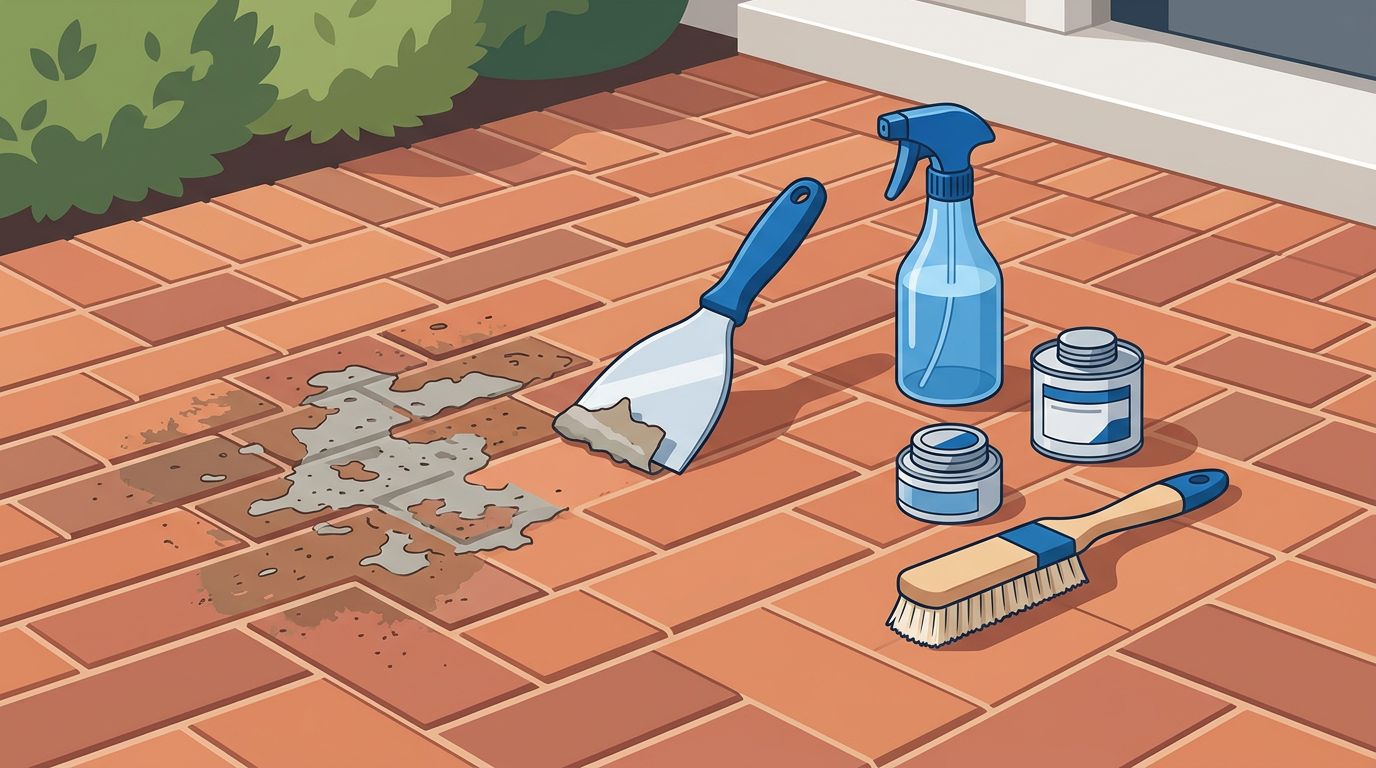 How to Remove Adhesive Residue From Brick Pavers Safely