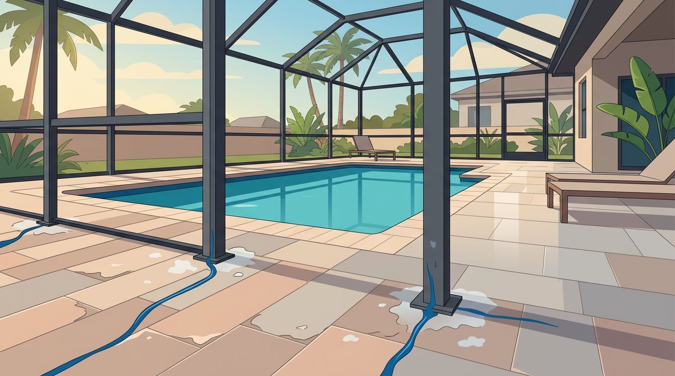 Paver Sealer Peeling Around Pool Cages: Causes