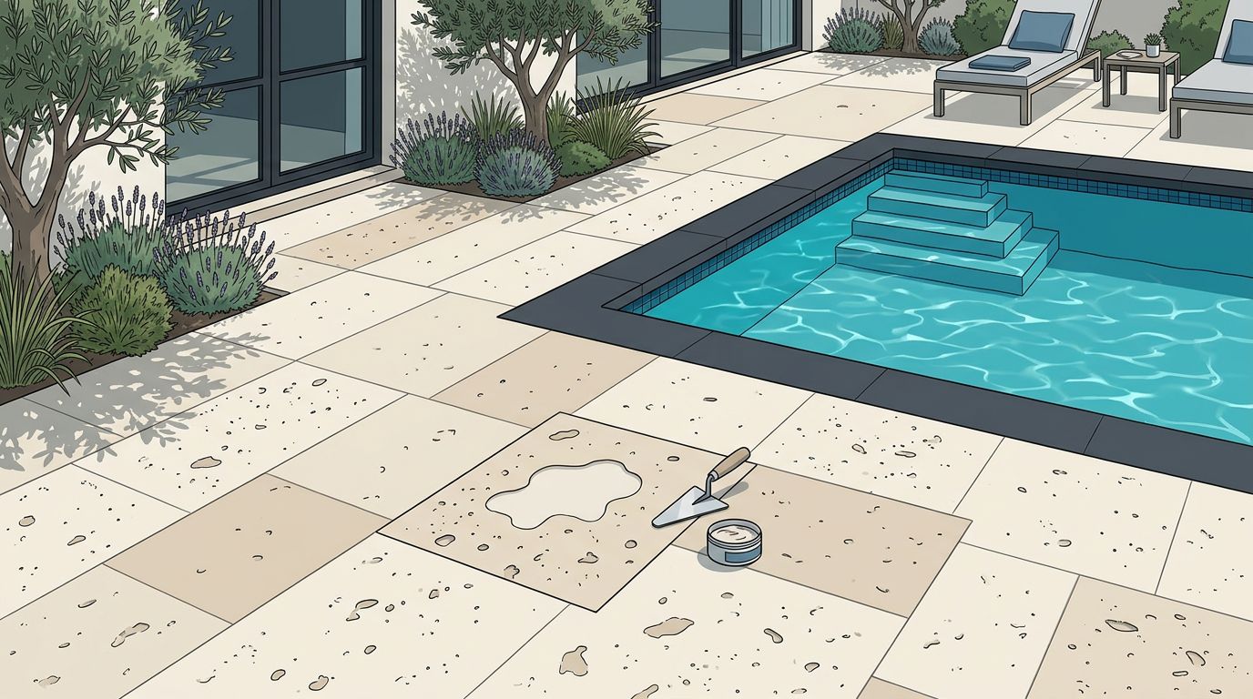 Should Outdoor Travertine Holes Be Filled?