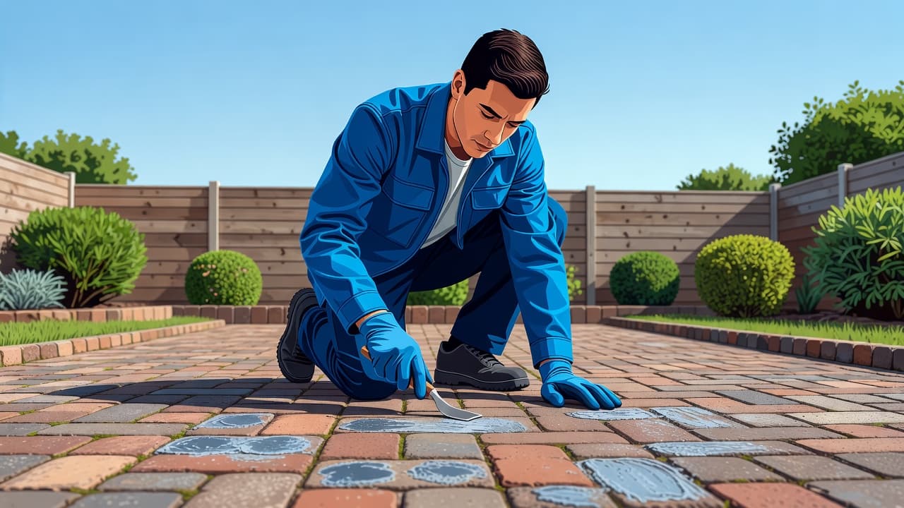 How to remove adhesive residue brick pavers with care