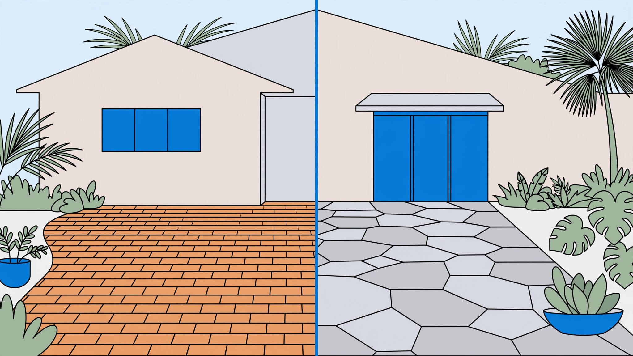 brick vs concrete pavers