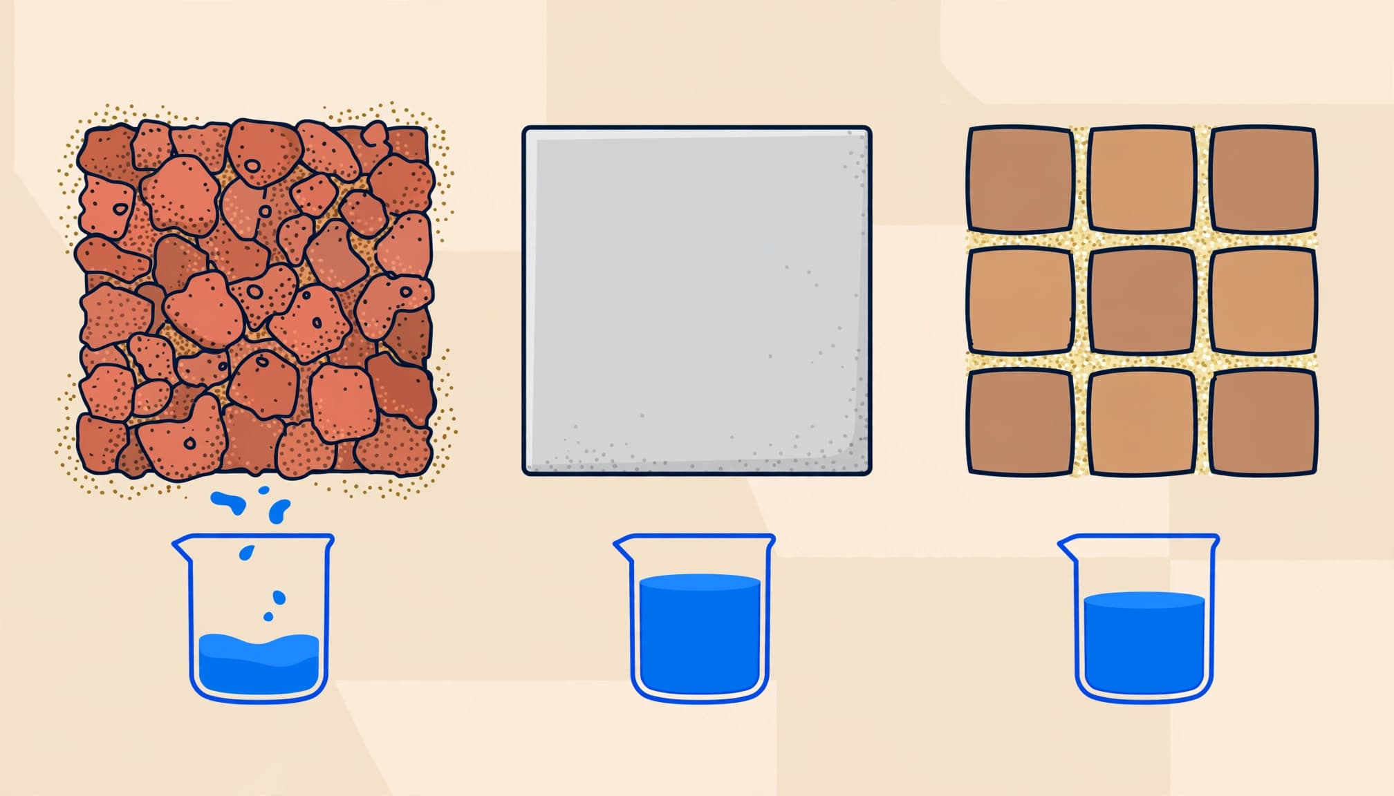 Different surface textures and joints affect paver sealer coverage.