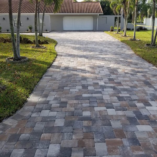 pavers before cleaning